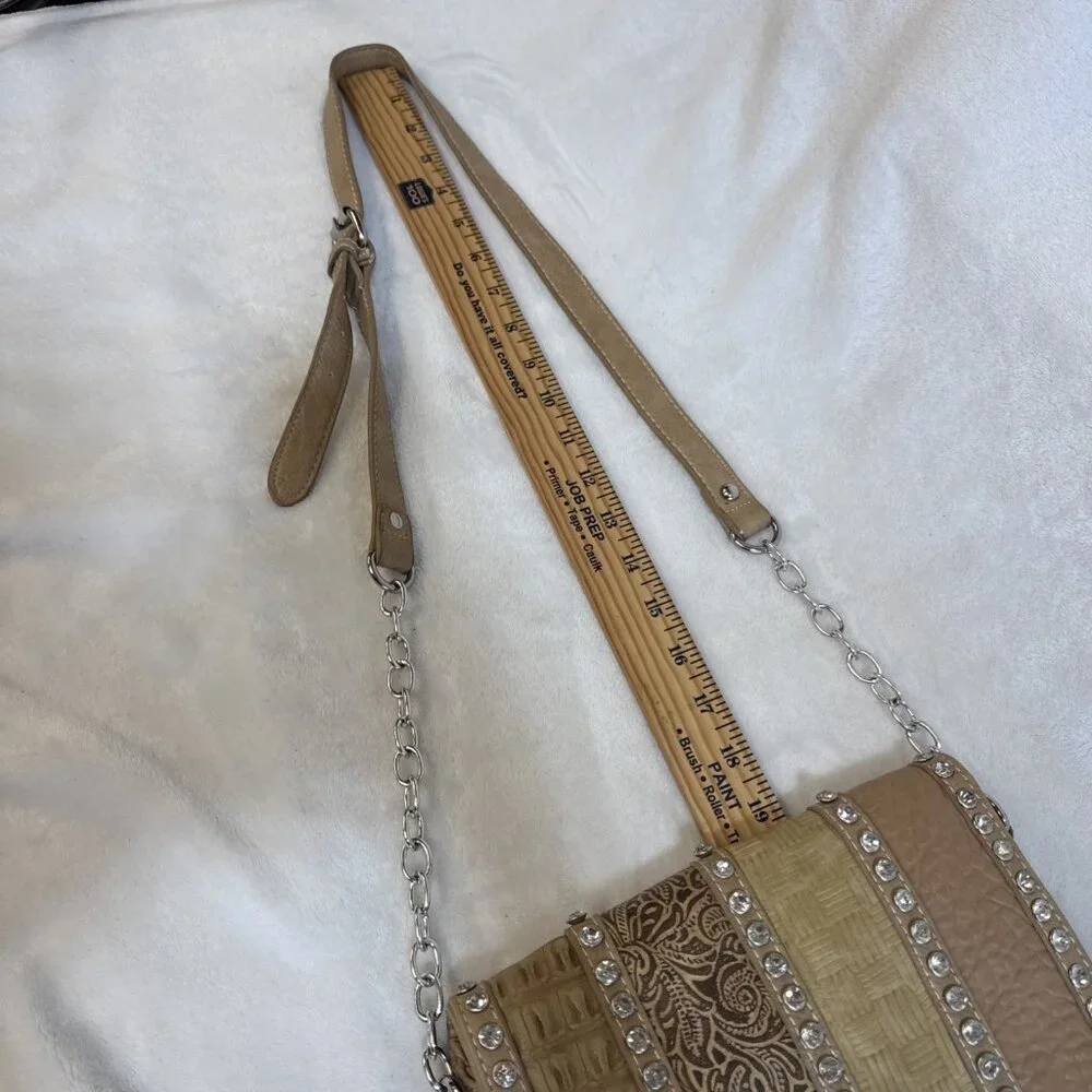 Silverake Elegant Silver Rhinestone Multi Pattern‎ Crossbody Purse Adjustable